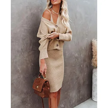 Fessceruna Women's 2-Piece Sleek Sweater Set