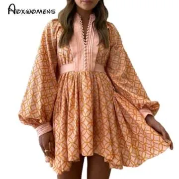 Aoxwomens Long Sleeve A Line Swing Dress - Versatile Tunic for Every Occasion