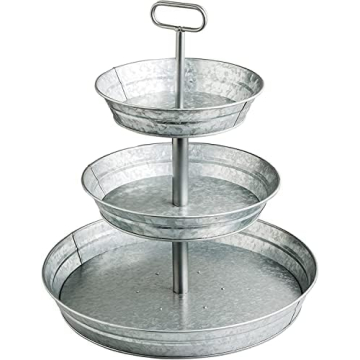 StarPack Rustic Three Tier Serving Tray for Kitchen Decor