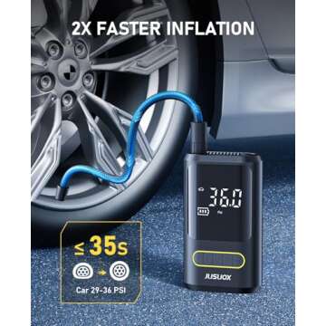 JUSUOX Tire Inflator Portable Air Compressor