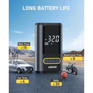 Portable Air Compressor with Auto Shutoff and LED Light