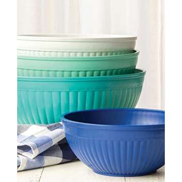 Nordic Ware Prep & Serve Mixing Bowl Set, 4-pc, Set of 4, Coastal Colors, 5000ml
