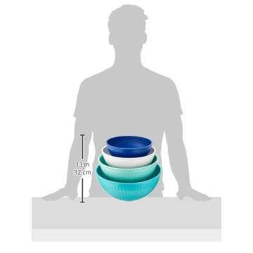 Nordic Ware Prep & Serve Mixing Bowl Set, 4-pc, Set of 4, Coastal Colors, 5000ml