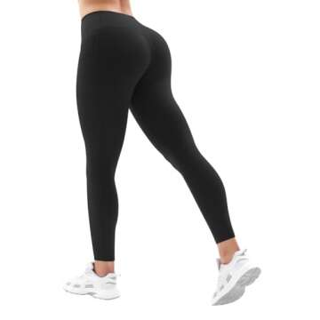 Vertvie Women's High Waisted Leggings Crossover V Waist Butt Lift Yoga Pants Athletic Tummy Control ...