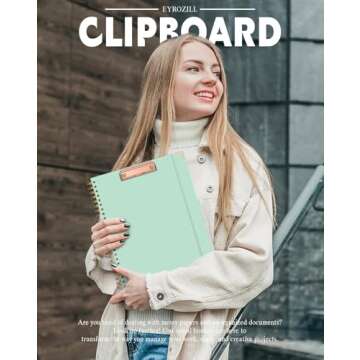 EYROZILL Clipboard with Storage, Clipboards for Letter Size, Clip Board with 5 Folders and 10 Pocket...