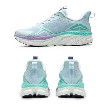 ALLSWIFIT Women's Walking Shoes Comfortable ActiveEase Running Tennis Athletic Gym Workout Cross Training Sneakers,Size 9,Light Blue,SARR009W