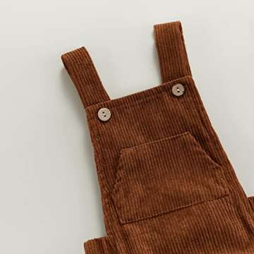 COORALLY Newborn Infant Baby Boy Girl Corduroy Romper Sleeveless Jumpsuit Backless Overalls Outfit (...