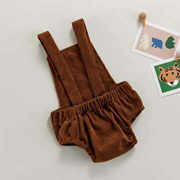 COORALLY Stylish Newborn Infant Corduroy Jumpsuit 6-12 Months