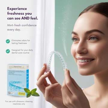 iSonic AlignerClean™ CTAR01x4, Ultrasonic Cleaning Tablet for daily cleaning of aligners/retainers...