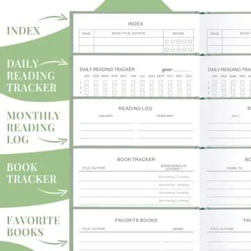JUBTIC Reading Journal - Book Journal Reading Log for Review and Track Your Reading Progress - Gift Book Accessories for Book Lovers and Voracious Readers - 75 Books，A5 Size (Pastel Green)