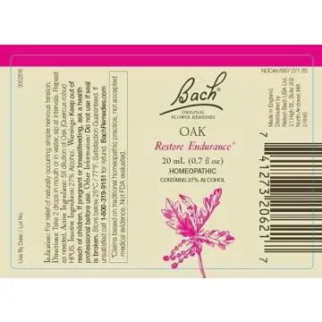 Bach Original Flower Remedies 2-Pack - Elm, Oak Homeopathic Essences, Vegan, 20mL