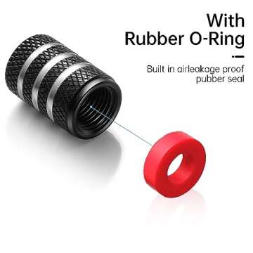 Tire Valve Stem Cap Cover Fit for Chevy Silverado Colorado Equinox Malibu Cruze Belt O-Ring Seal Cor...