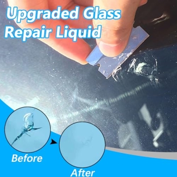 Windshield Crack Repair Kit, Car Window Cracks Gone Glass Repair Fluid, 2 Bottles Nano Glass Crack Repair Liquid Quick Windshield Repair for Chips and Cracks, Bulls-Eye and Star-Shaped Crack