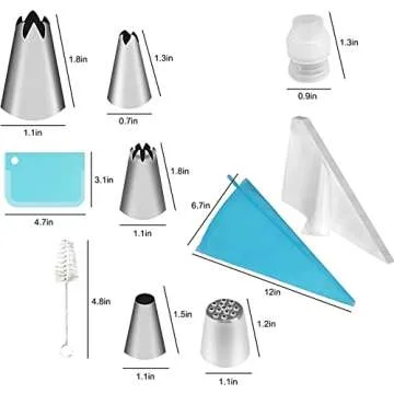 Icing Nozzles Set, Cake Decorating Set, Stainless Steel Piping Icing Nozzles, Reusable Silicone Piping Bag, Suitable for Cakes, Cupcakes, Cookies, Pastries, Beginners