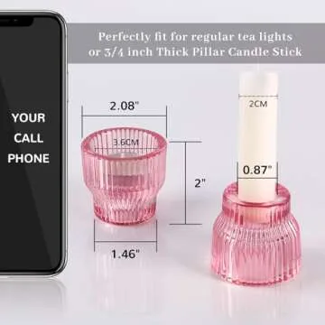 Elegant HAVITI 12pcs Pink Candle Holders for Events