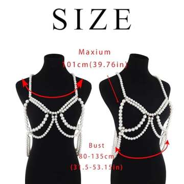 Formery Vintage Body Chains White Pearl Halter Bikini Chest Chain Party Prom Ceremony Festival Body Jewelry Accessories for Women