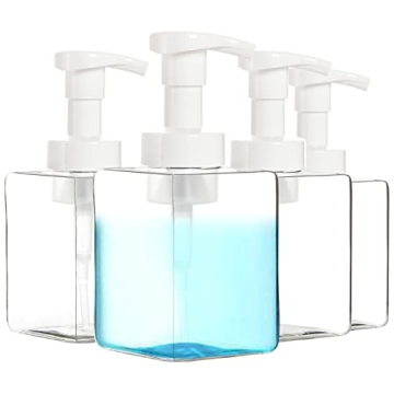 Youngever Clear Plastic Foaming Soap Dispenser - Eco-Friendly 4 Pack
