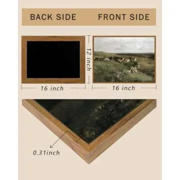ARPEOTCY Vintage Framed Canvas Wall Art, Rustic Wall Decor for Living Room, 12x16 inch, Vintage Landscape Oil Paintings for Bedroom, Framed Art Prints, for Office