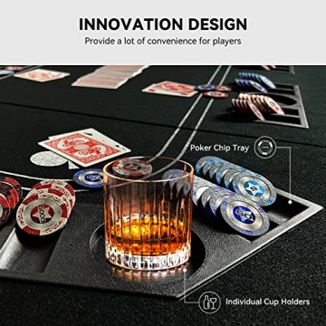 YUZPKRSI Professional 3 in 1 Poker Table Top for All Games