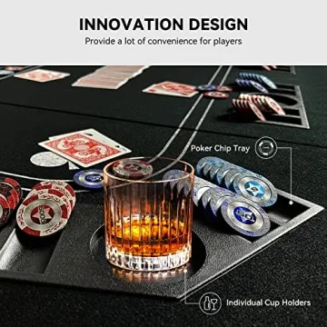 YUZPKRSI Professional 3 in 1 Poker Table Top for All Games