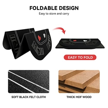 YUZPKRSI Professional 3 in 1 Poker Table Top for All Games