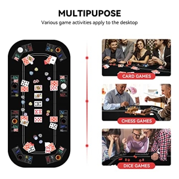 YUZPKRSI Professional 3 in 1 Poker Table Top for All Games