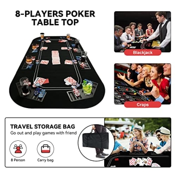 YUZPKRSI Professional 3 in 1 Poker Table Top for All Games