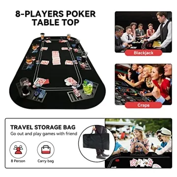 YUZPKRSI Professional 3 in 1 Poker Table Top for All Games