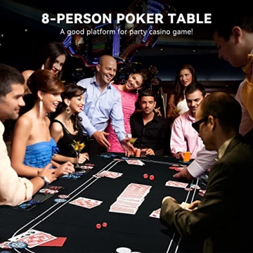 YUZPKRSI Professional 3 in 1 Poker Table Top for All Games