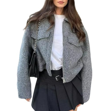 Stylish Wyeysyt Women's Wool Bomber Jacket for Winter Fashion