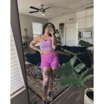 Aoxjox Women's Workout Sports Bras Fitness Gym Olivia Asymmetric One Shoulder Padded Bra Yoga Crop Tank Top (Lilac Purple, Small)