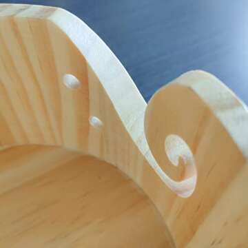 Wooden Yarn Bowl, 5.9 * 3.2inch Knitting Yarn Holder, Yarn Bowls with Holes for Crocheting (A)