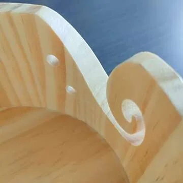 Wooden Yarn Bowl, 5.9 * 3.2inch Knitting Yarn Holder, Yarn Bowls with Holes for Crocheting (A)