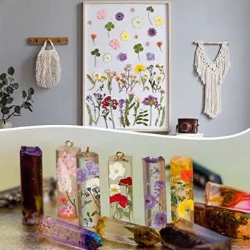 Nuanchu Pressed Flowers Bulk Dried Flower for Crafts, Dried Wildflowers Leave Natural with Tweezer for Resin Mold Scrapbooking Nail Soap Making DIY(Pretty Style,Mild Color)