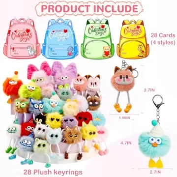 Cute 28pc Plush Keychain Gift Set for Kids
