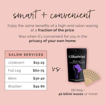 KoluaWax Hard Wax Beads for Hair Removal – Coarse Hair Formula – Face, Brazilian, Underarms, Back Chest, Bikini Waxing – Lavender Bliss, 1lb Refill for Wax Warmers & 10 Large Applicator Sticks, 2 Pack