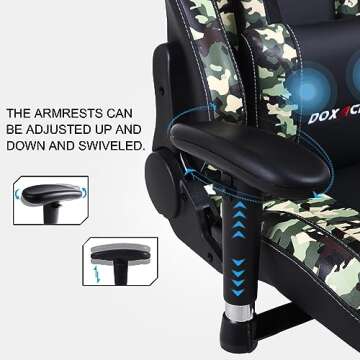 DOXACEF Gaming Chair with Massage and Footrest Large Computer Desk Chair Video Gaming Chair Adjustable Reclining Gamer Chair