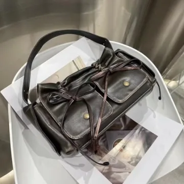 Stylish Juoxeepy Vintage Y2K Faux Leather Handbag