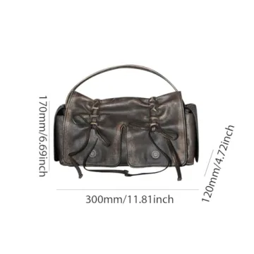 Stylish Juoxeepy Vintage Y2K Faux Leather Handbag