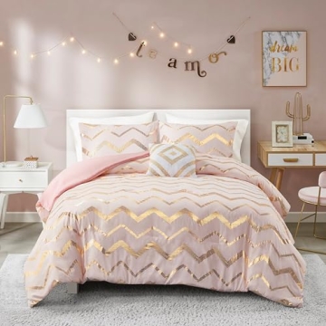 Codi Girl Queen/Full Comforter Set - Pink/Rose Gold
