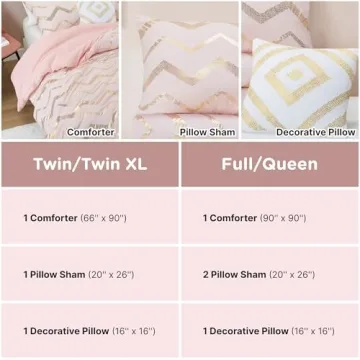 Codi Girl Queen/Full Comforter Set - Pink/Rose Gold
