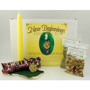 AzureGreen New Beginnings Ritual Kit - Invoke Change, All Materials Included, Bring Healthy, Prosper...