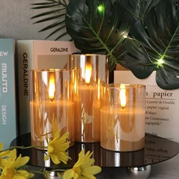 GenSwin Real Wax Flameless Candles with Remote and Timer