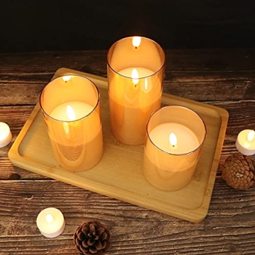 GenSwin Real Wax Flameless Candles with Remote and Timer
