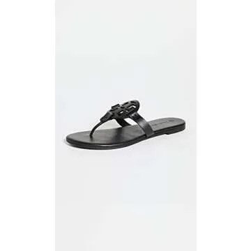 Tory Burch Women's Miller Soft Sandals, Perfect Black, 8.5 Medium US