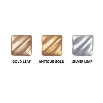 Rub-N-Buff 3 Color Assortment with Premium Buffing Cloth (Silver Leaf, Antique Gold, Gold Leaf)