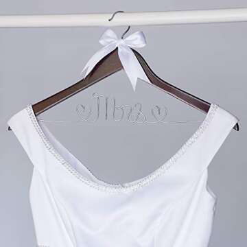 Ella Celebration Mrs Wedding Dress Hanger - Stunning Wood & Wire Design