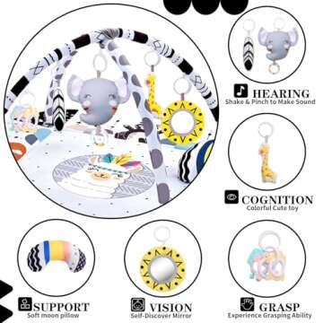 TFDER Baby Gym Play Mat, 8-in-1 Tummy Time Mat & Activity Gym, Washable Ball Pit, Infant Play Mat wi...