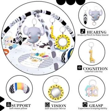 TFDER Baby Gym Play Mat, 8-in-1 Tummy Time Mat & Activity Gym, Washable Ball Pit, Infant Play Mat wi...