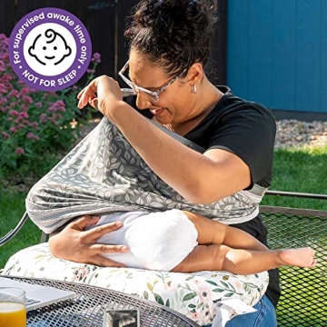 Boppy Nursing Pillow Original Support, #1 Selling Nursing Pillow Brand, Pink Garden, Ergonomic Nursing Essentials for Bottle and Breastfeeding, Firm Fiber Fill, with Removable Nursing Pillow Cover